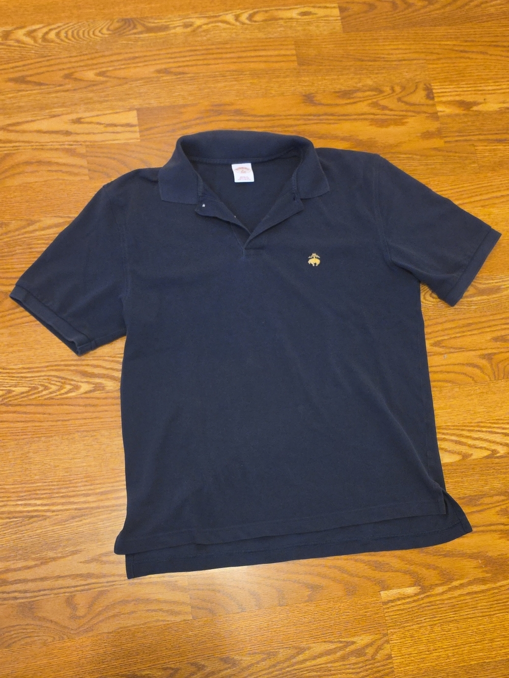 Brooks Brothers 346 Navy Polo with Gold Embroidered Logo